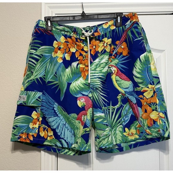 Polo Ralph Lauren Other - Polo Ralph Lauren Mens Swim Trunks Shorts Hawaiian Floral Parrot 1XB